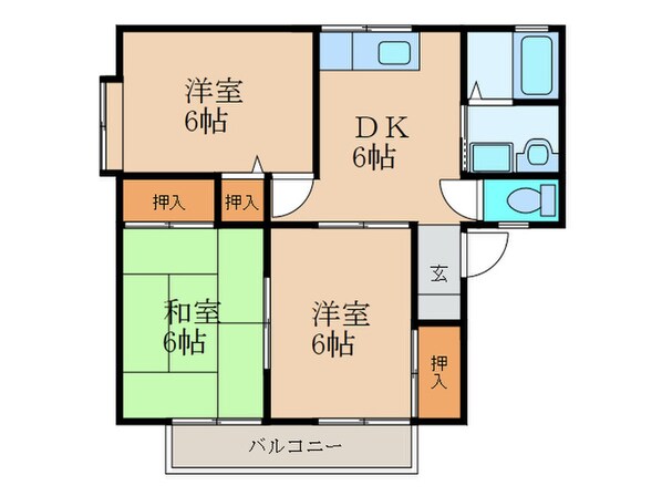 セジュ－ル柏Ｅ棟の物件間取画像